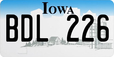 IA license plate BDL226