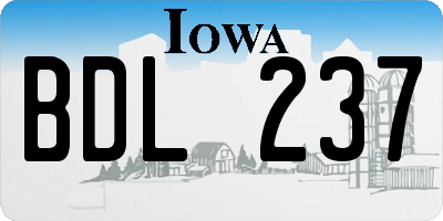IA license plate BDL237