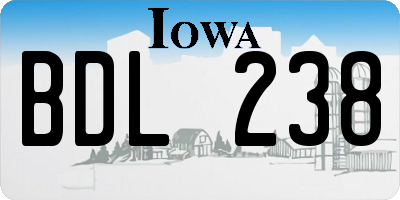 IA license plate BDL238