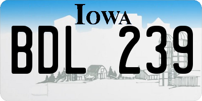 IA license plate BDL239