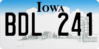 IA license plate BDL241