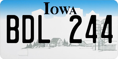 IA license plate BDL244