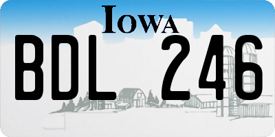 IA license plate BDL246