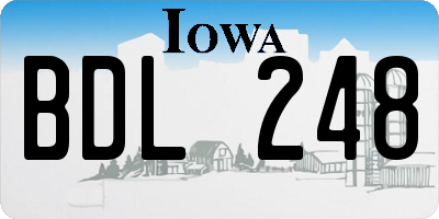 IA license plate BDL248
