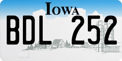 IA license plate BDL252