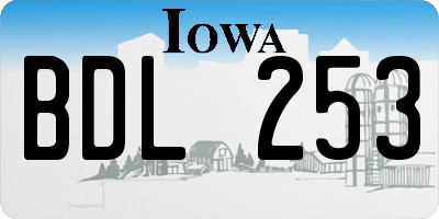 IA license plate BDL253