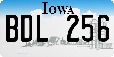 IA license plate BDL256