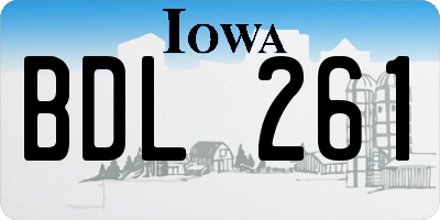 IA license plate BDL261
