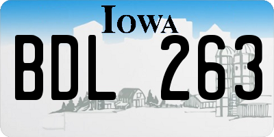 IA license plate BDL263
