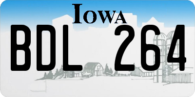 IA license plate BDL264