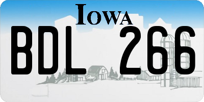 IA license plate BDL266