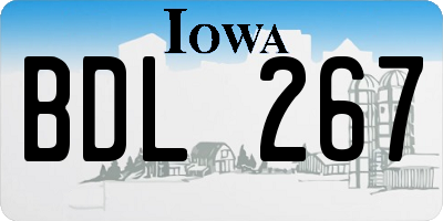 IA license plate BDL267