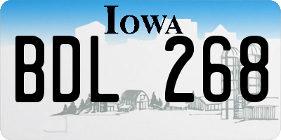 IA license plate BDL268