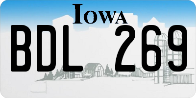 IA license plate BDL269