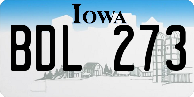 IA license plate BDL273