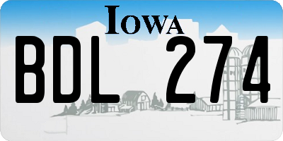 IA license plate BDL274