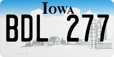 IA license plate BDL277