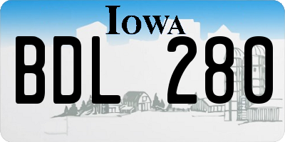 IA license plate BDL280