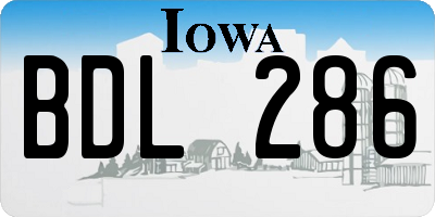 IA license plate BDL286
