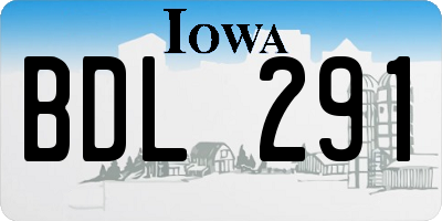 IA license plate BDL291