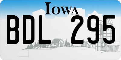 IA license plate BDL295