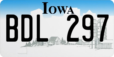 IA license plate BDL297