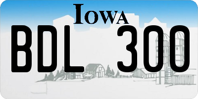 IA license plate BDL300