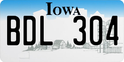 IA license plate BDL304