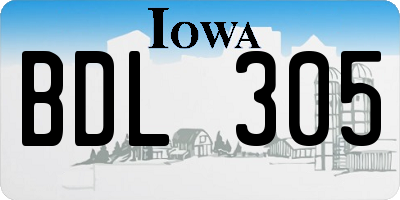 IA license plate BDL305