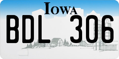 IA license plate BDL306