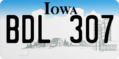 IA license plate BDL307