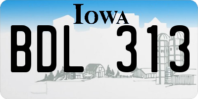 IA license plate BDL313