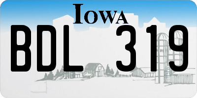 IA license plate BDL319