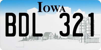 IA license plate BDL321