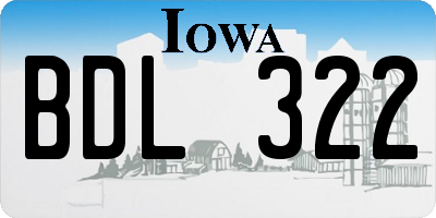 IA license plate BDL322