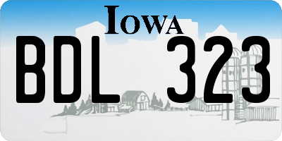 IA license plate BDL323