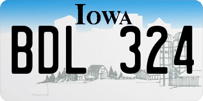 IA license plate BDL324