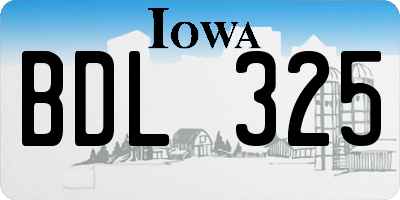 IA license plate BDL325