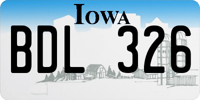IA license plate BDL326