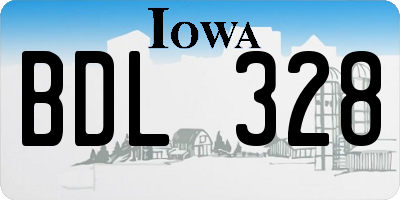 IA license plate BDL328