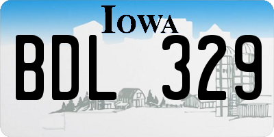 IA license plate BDL329