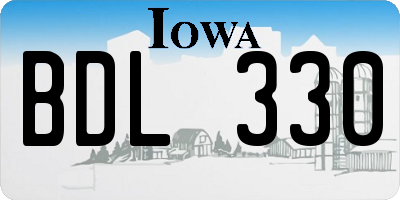 IA license plate BDL330