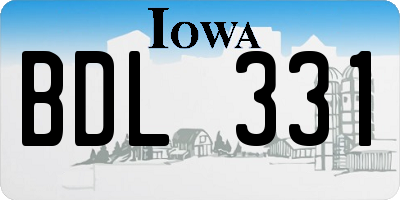 IA license plate BDL331