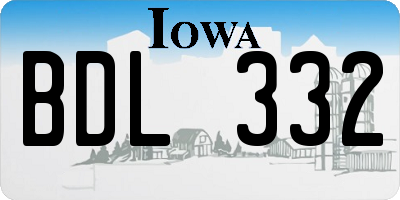 IA license plate BDL332