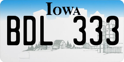 IA license plate BDL333