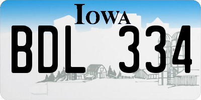 IA license plate BDL334
