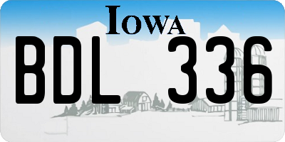 IA license plate BDL336