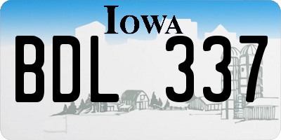 IA license plate BDL337