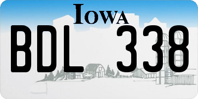 IA license plate BDL338
