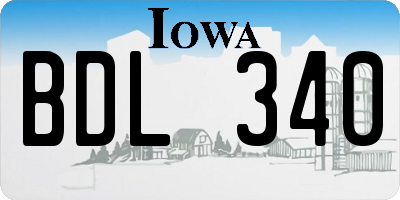 IA license plate BDL340